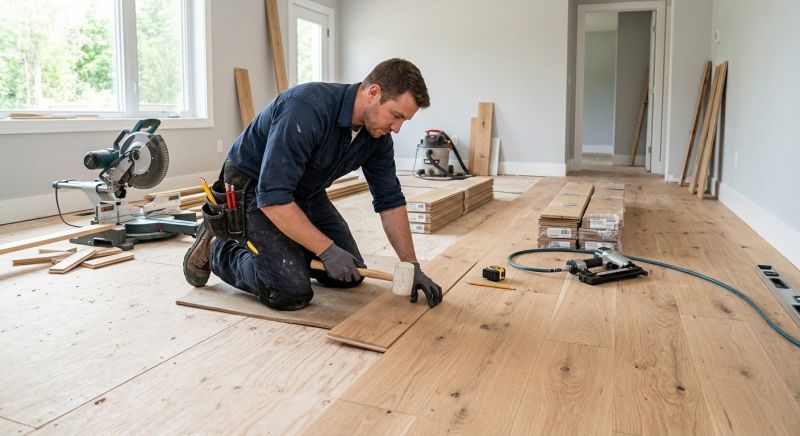 Dark Wood Floor Installation in Manassas, VA